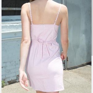 Brandy Melville Light Pink Plaid Mini Dress
